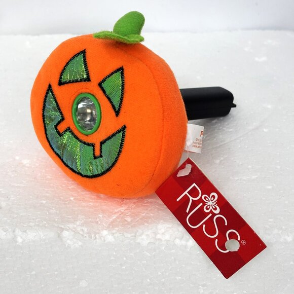 Safety Light Orange Plush Pumpkin  Russ Berrie  VTG NWT NOS - Picture 1 of 8